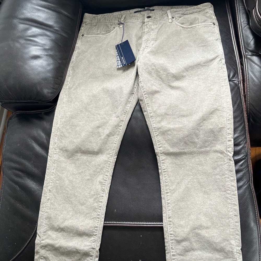 Incotex New With Tags Grey Corduroy Pants Size 40/34 Inseam